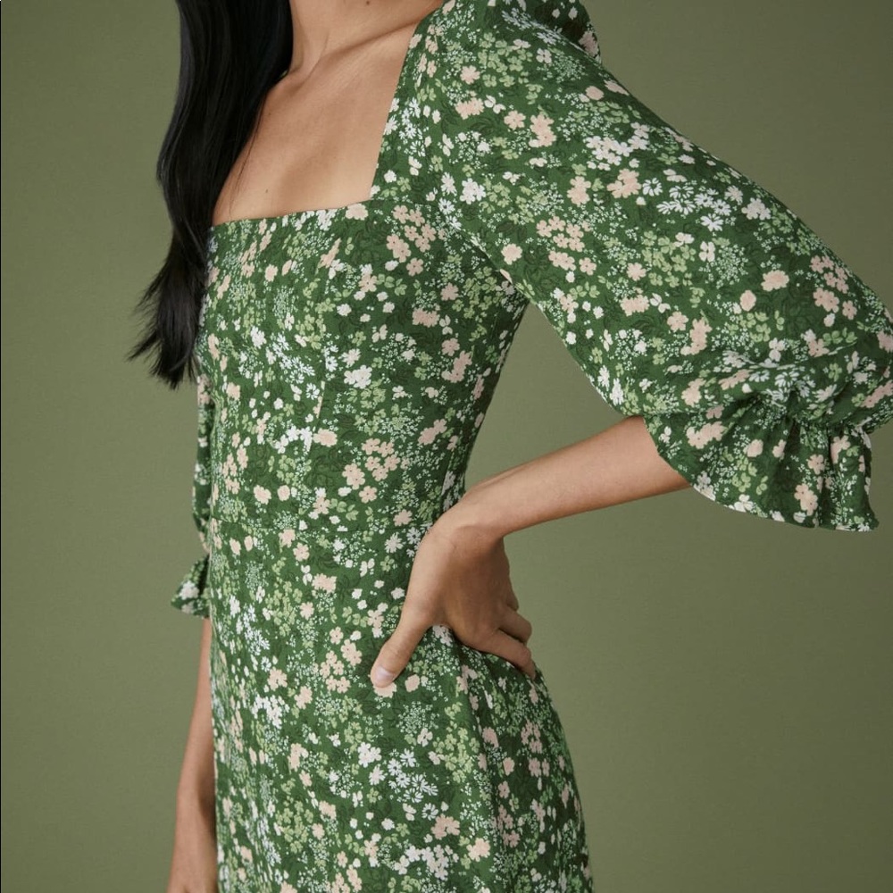 NWT Reformation Green Enid Dress